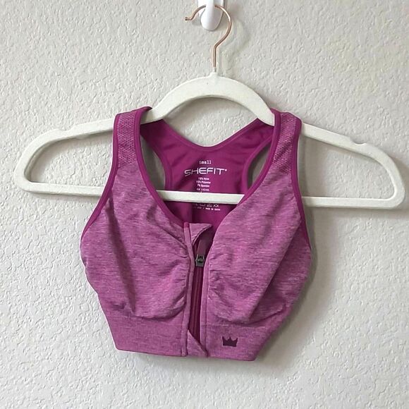 SHEFIT Other - SHEFIT Perfect Lounge Bra Front Zip Sports Bra Fuchsia Heather Small Athleisure